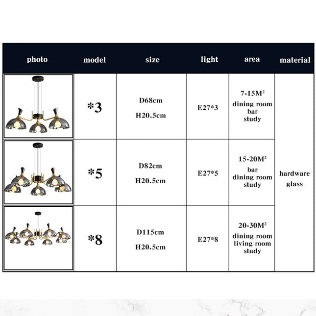 ChandelierDecor - Black Glass Ceiling Chandelier
