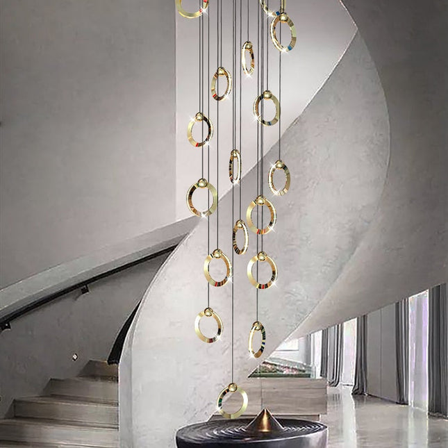ChandelierDecor - Black Minimalist Rotating Staircase Chandelier