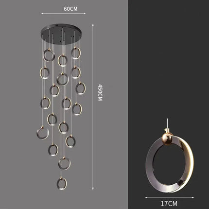 ChandelierDecor - Black Minimalist Rotating Staircase Chandelier