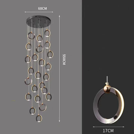ChandelierDecor - Black Minimalist Rotating Staircase Chandelier