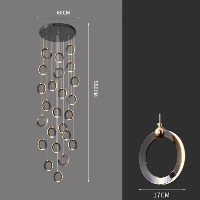 ChandelierDecor - Black Minimalist Rotating Staircase Chandelier