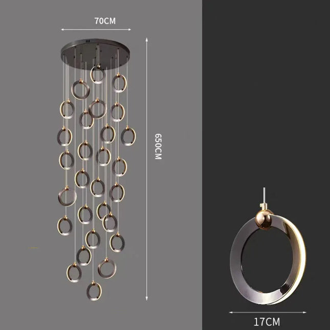 ChandelierDecor - Black Minimalist Rotating Staircase Chandelier