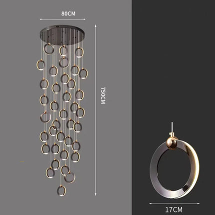 ChandelierDecor - Black Minimalist Rotating Staircase Chandelier