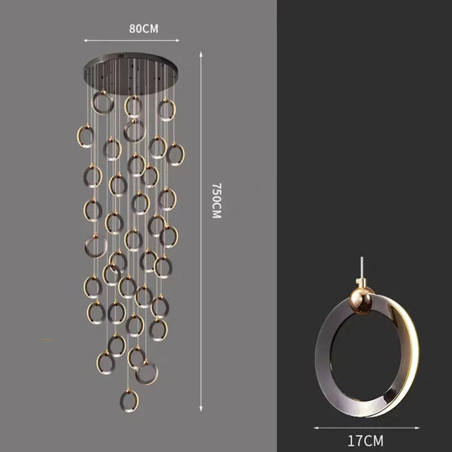 ChandelierDecor - Black Minimalist Rotating Staircase Chandelier