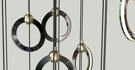 ChandelierDecor - Black Minimalist Rotating Staircase Chandelier