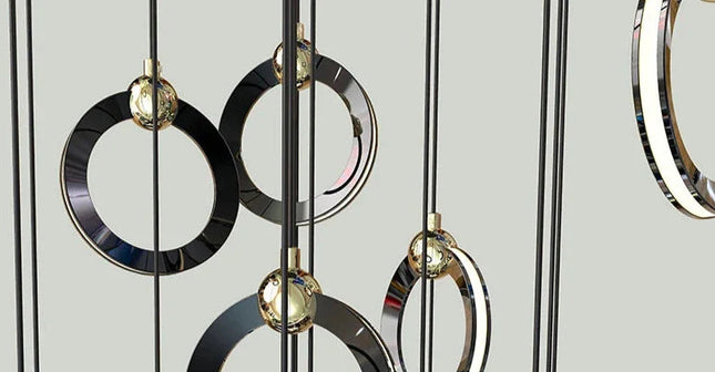 ChandelierDecor - Black Minimalist Rotating Staircase Chandelier