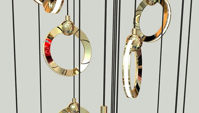 ChandelierDecor - Black Minimalist Rotating Staircase Chandelier