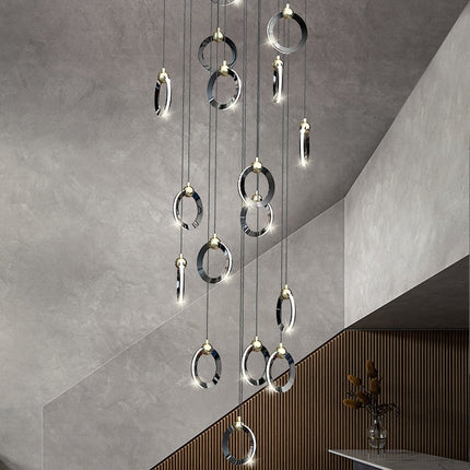 ChandelierDecor - Black Minimalist Rotating Staircase Chandelier
