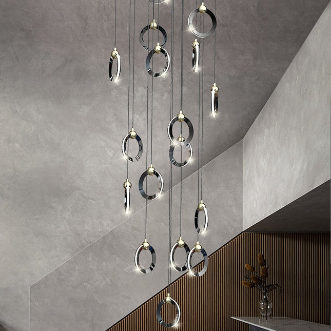 ChandelierDecor - Black Minimalist Rotating Staircase Chandelier