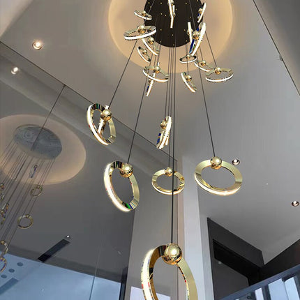 ChandelierDecor - Black Minimalist Rotating Staircase Chandelier