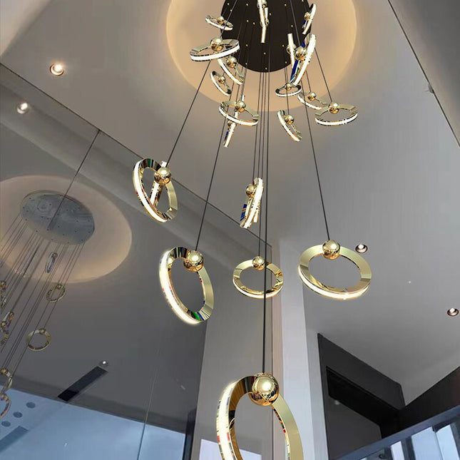 ChandelierDecor - Black Minimalist Rotating Staircase Chandelier