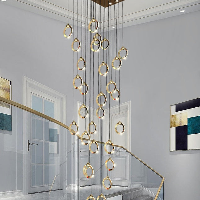 ChandelierDecor - Black Minimalist Rotating Staircase Chandelier