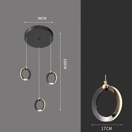 ChandelierDecor - Black Minimalist Rotating Staircase Chandelier