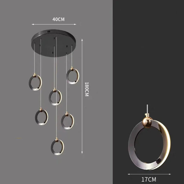 ChandelierDecor - Black Minimalist Rotating Staircase Chandelier
