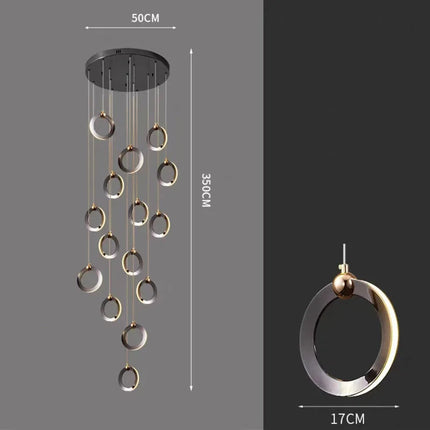 ChandelierDecor - Black Minimalist Rotating Staircase Chandelier