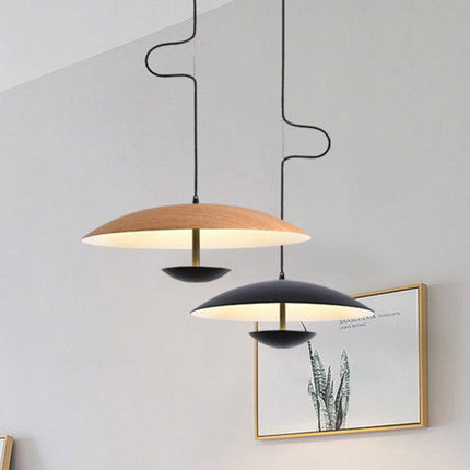 ChandelierDecor - Black Wood Grain LED Pendant Light for Dining Room, Kitchen Decor
