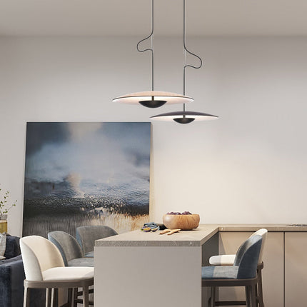ChandelierDecor - Black Wood Grain LED Pendant Light for Dining Room, Kitchen Decor