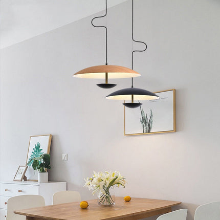 ChandelierDecor - Black Wood Grain LED Pendant Light for Dining Room, Kitchen Decor