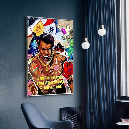 ChandelierDecor - Boxing Muhammad Ali Champion Canvas Wall Art