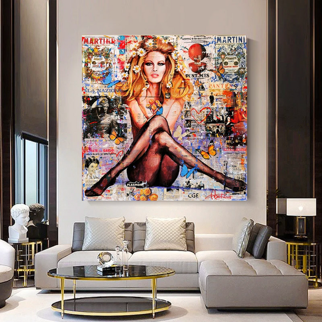 ChandelierDecor - Brigitte Bardot Pop Art Canvas Wall Art - Revamp your office space