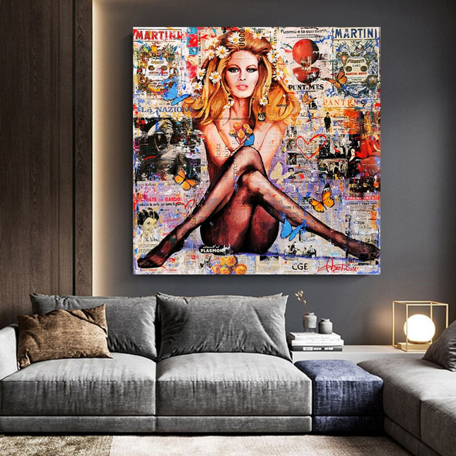ChandelierDecor - Brigitte Bardot Pop Art Canvas Wall Art - Revamp your office space