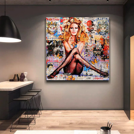 ChandelierDecor - Brigitte Bardot Pop Art Canvas Wall Art - Revamp your office space