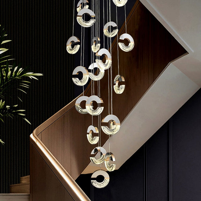 ChandelierDecor - C-shaped Crystal Chandelier: Elegant Lighting Fixture