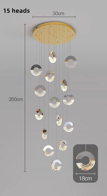 ChandelierDecor - C-shaped Crystal Chandelier: Elegant Lighting Fixture
