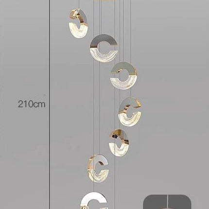 ChandelierDecor - C-shaped Crystal Chandelier: Elegant Lighting Fixture