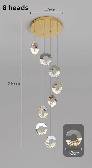 ChandelierDecor - C-shaped Crystal Chandelier: Elegant Lighting Fixture