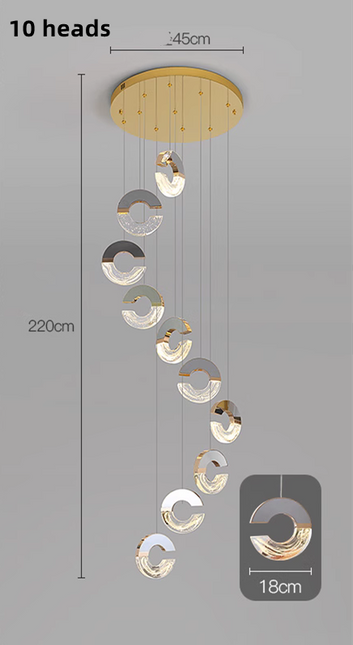 ChandelierDecor - C-shaped Crystal Chandelier: Elegant Lighting Fixture