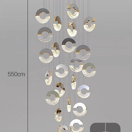 ChandelierDecor - C-shaped Crystal Chandelier: Elegant Lighting Fixture