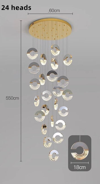 ChandelierDecor - C-shaped Crystal Chandelier: Elegant Lighting Fixture