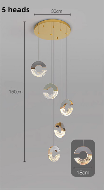 ChandelierDecor - C-shaped Crystal Chandelier: Elegant Lighting Fixture