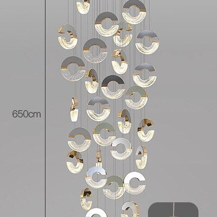 ChandelierDecor - C-shaped Crystal Chandelier: Elegant Lighting Fixture