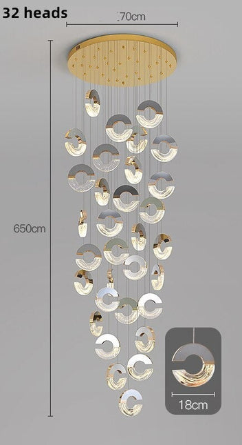ChandelierDecor - C-shaped Crystal Chandelier: Elegant Lighting Fixture