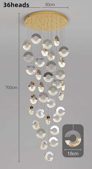 ChandelierDecor - C-shaped Crystal Chandelier: Elegant Lighting Fixture