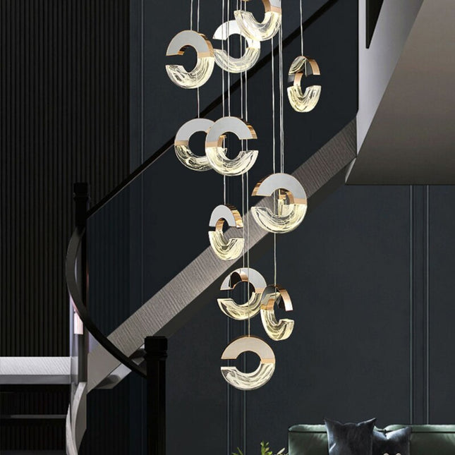 ChandelierDecor - C-shaped Crystal Chandelier: Elegant Lighting Fixture