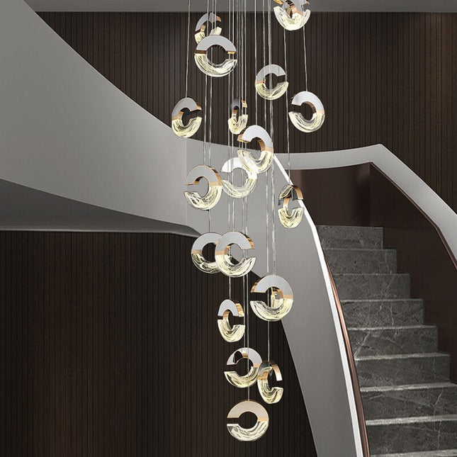 ChandelierDecor - C-shaped Crystal Chandelier: Elegant Lighting Fixture