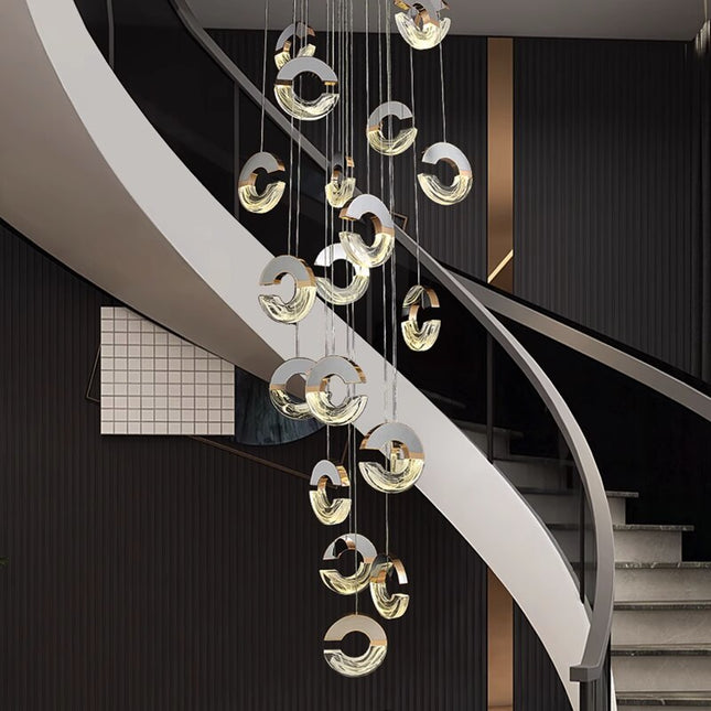 ChandelierDecor - C-shaped Crystal Chandelier: Elegant Lighting Fixture