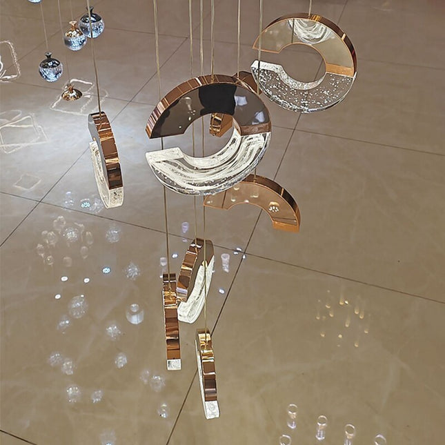 ChandelierDecor - C-shaped Crystal Chandelier: Elegant Lighting Fixture