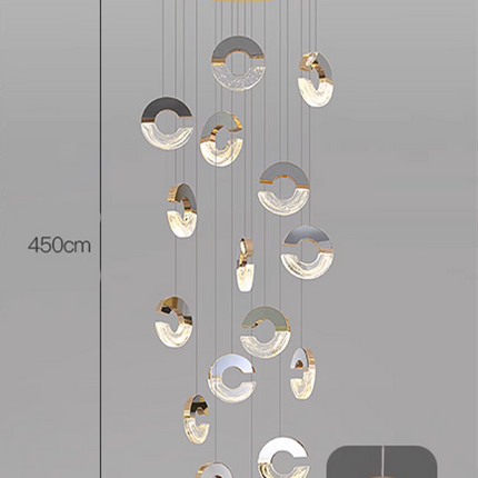 ChandelierDecor - C-shaped Crystal Chandelier: Elegant Lighting Fixture