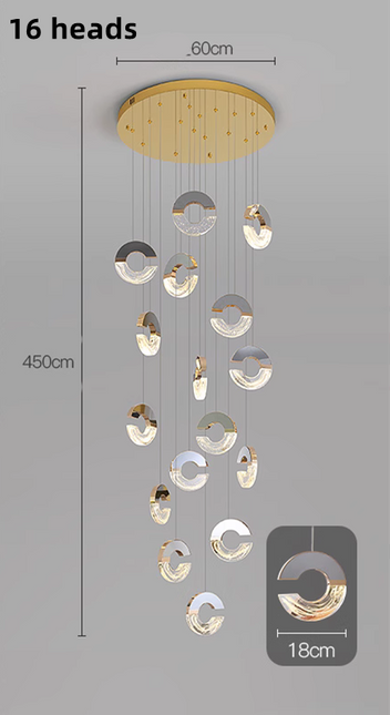 ChandelierDecor - C-shaped Crystal Chandelier: Elegant Lighting Fixture