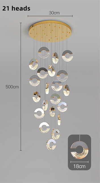 ChandelierDecor - C-shaped Crystal Chandelier: Elegant Lighting Fixture