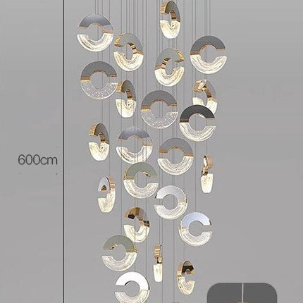ChandelierDecor - C-shaped Crystal Chandelier: Elegant Lighting Fixture