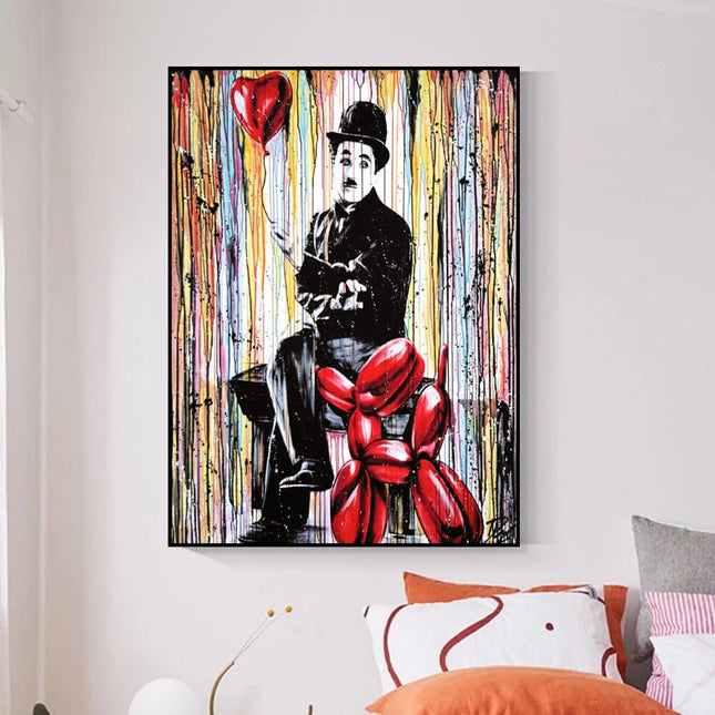 ChandelierDecor - Charlie Chaplin Wall Art Canvas Wall Art