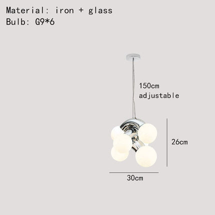 ChandelierDecor - Chrome Metal Glass Globe LED - Glass Ball Light