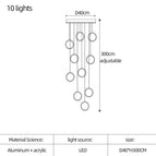 10 lumières / Or / Lumière chaude