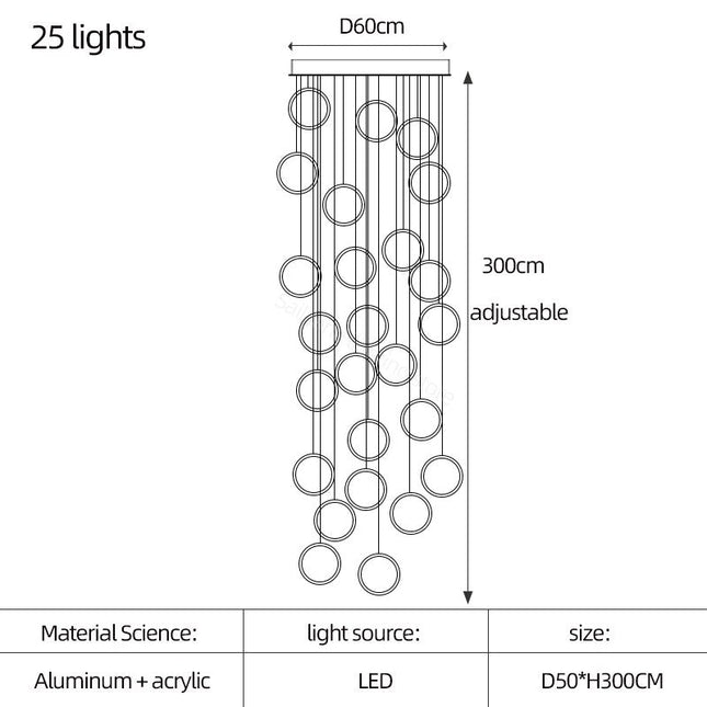 ChandelierDecor - Circle Mingle LED Chandelier Light