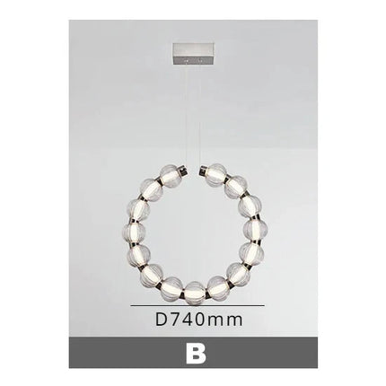 ChandelierDecor - Circular Ring Chrome LED Pearl Chandelier